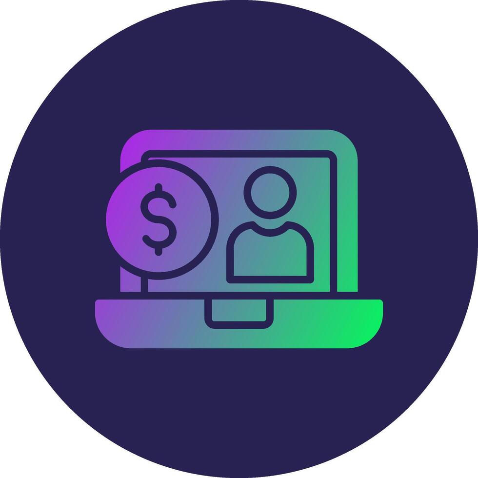 Finance Account Login Glyph Gradient Circle Icon Design vector