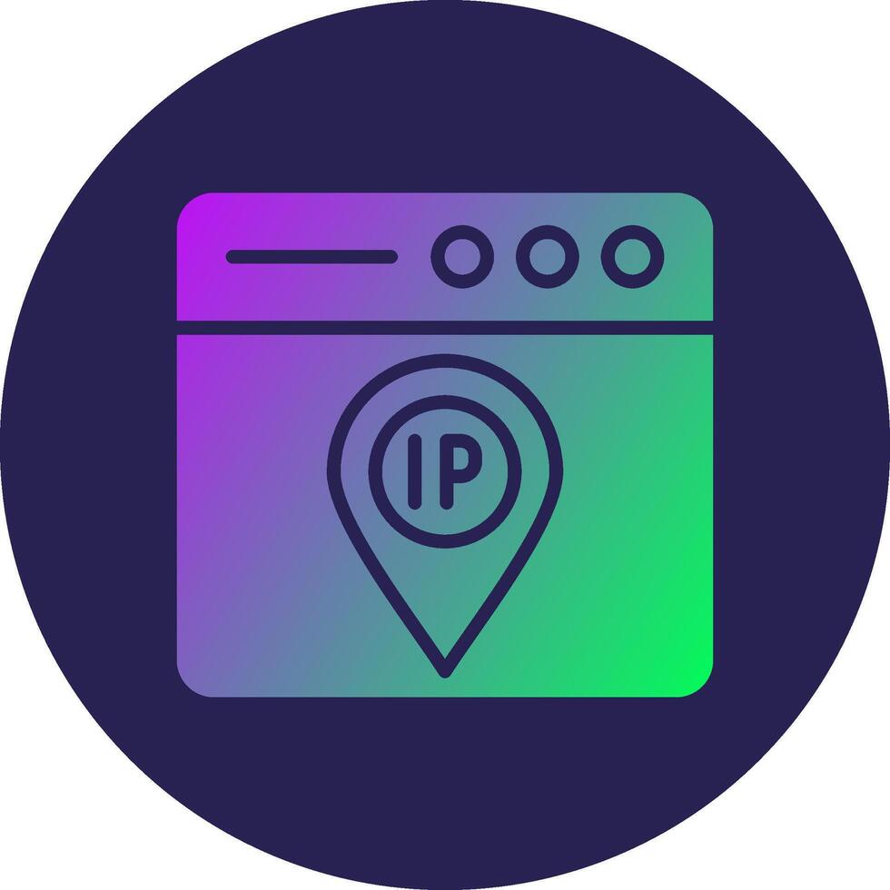 Ip Address Glyph Gradient Circle Icon Design vector