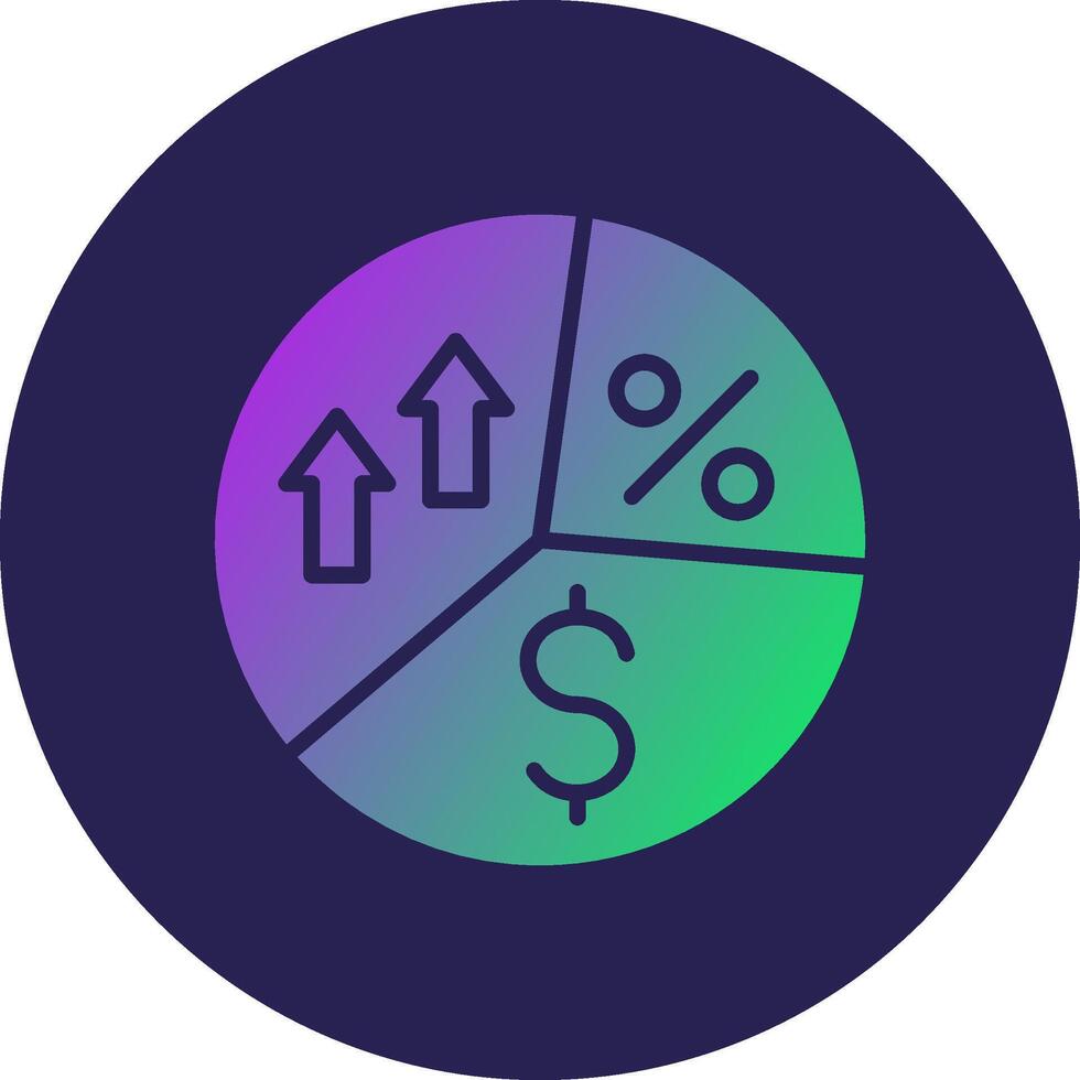 Margin Glyph Gradient Circle Icon Design vector