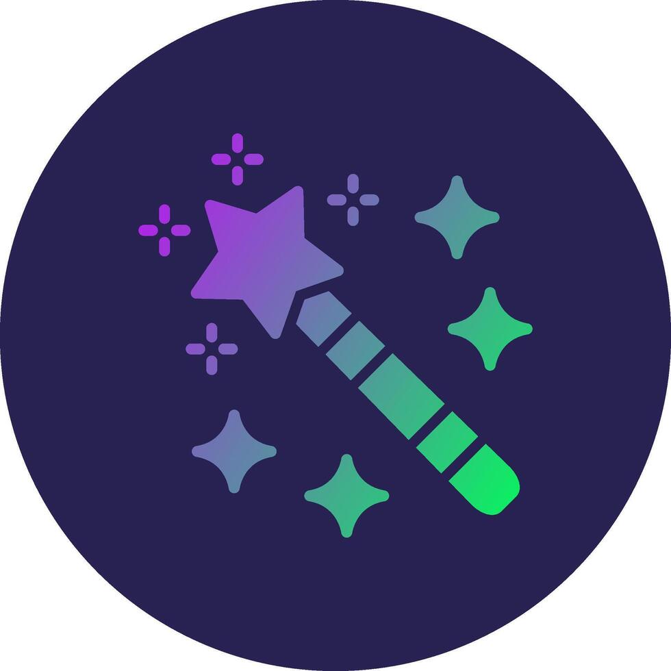 Magic Wand Glyph Gradient Circle Icon Design vector