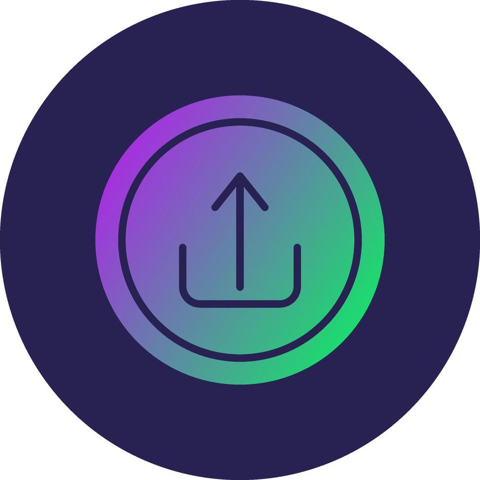 Upload Glyph Gradient Circle Icon Design vector
