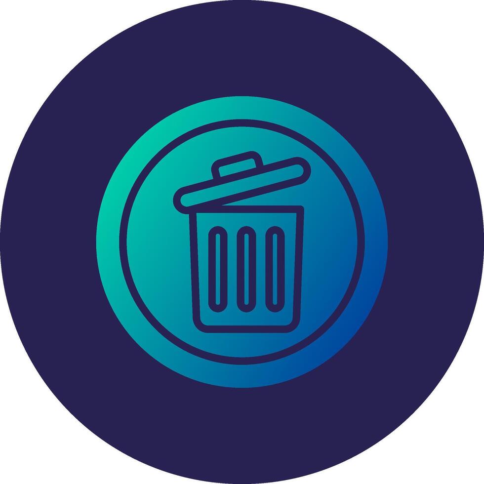 Garbage Glyph Gradient Circle Icon Design vector