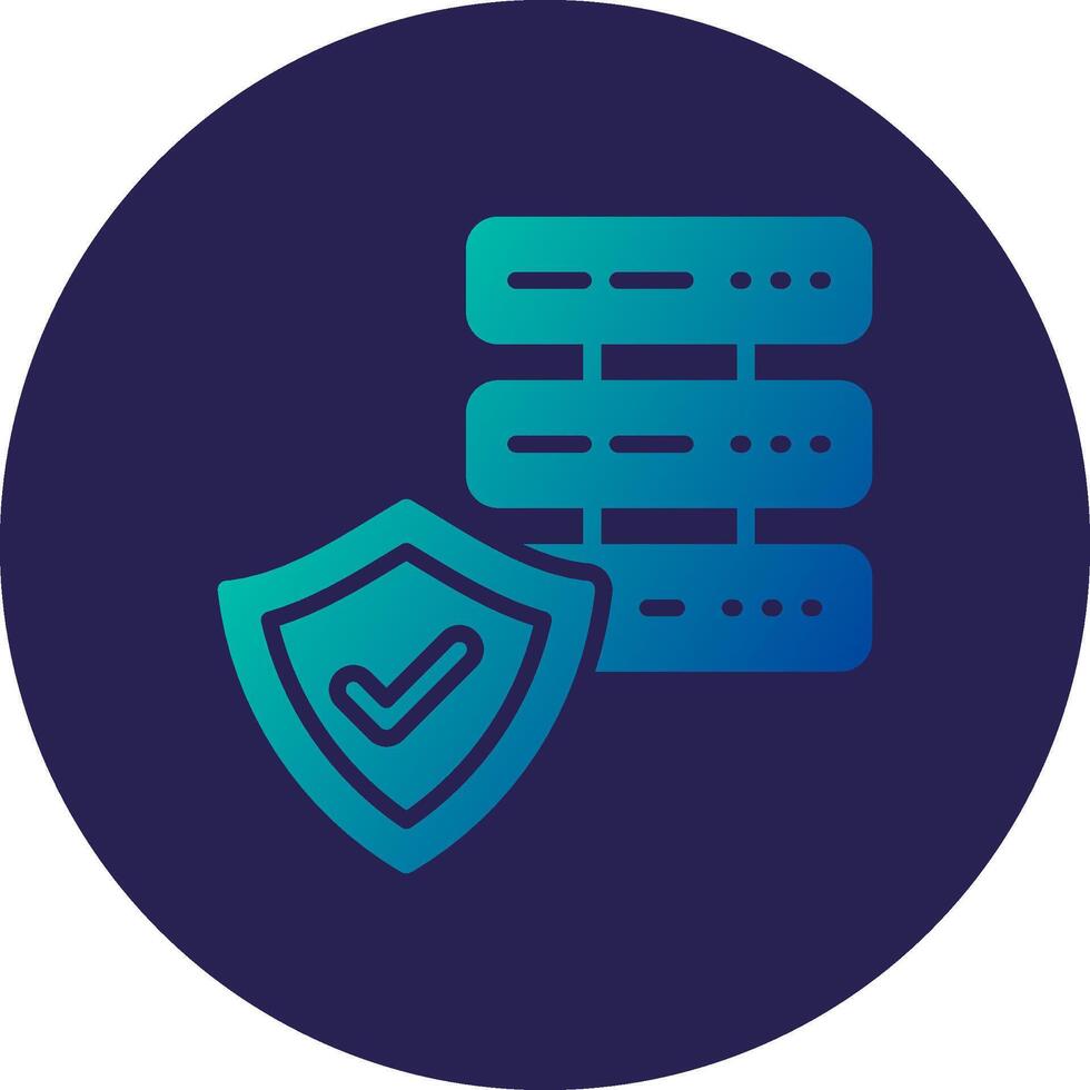 Database Security Glyph Gradient Circle Icon Design vector