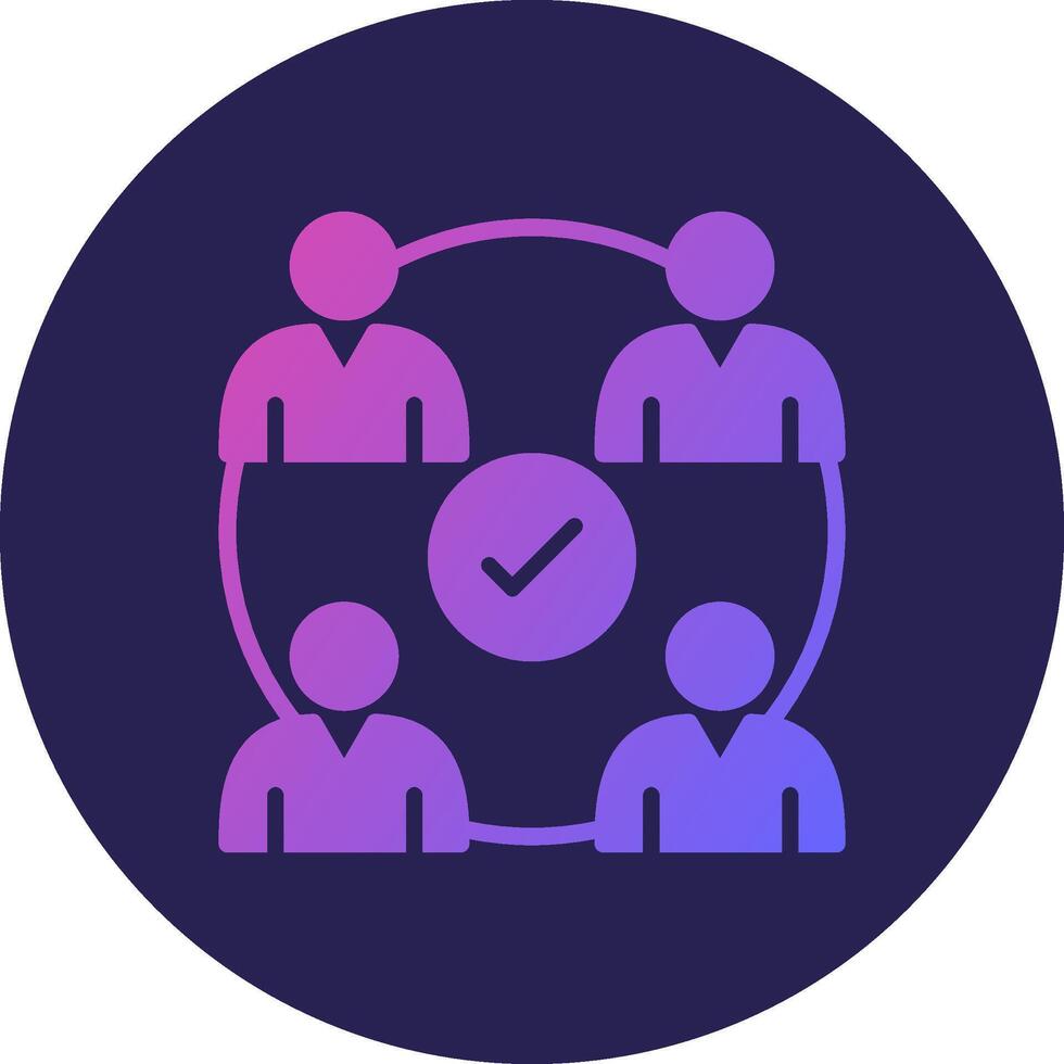 Team Glyph Gradient Circle Icon Design vector