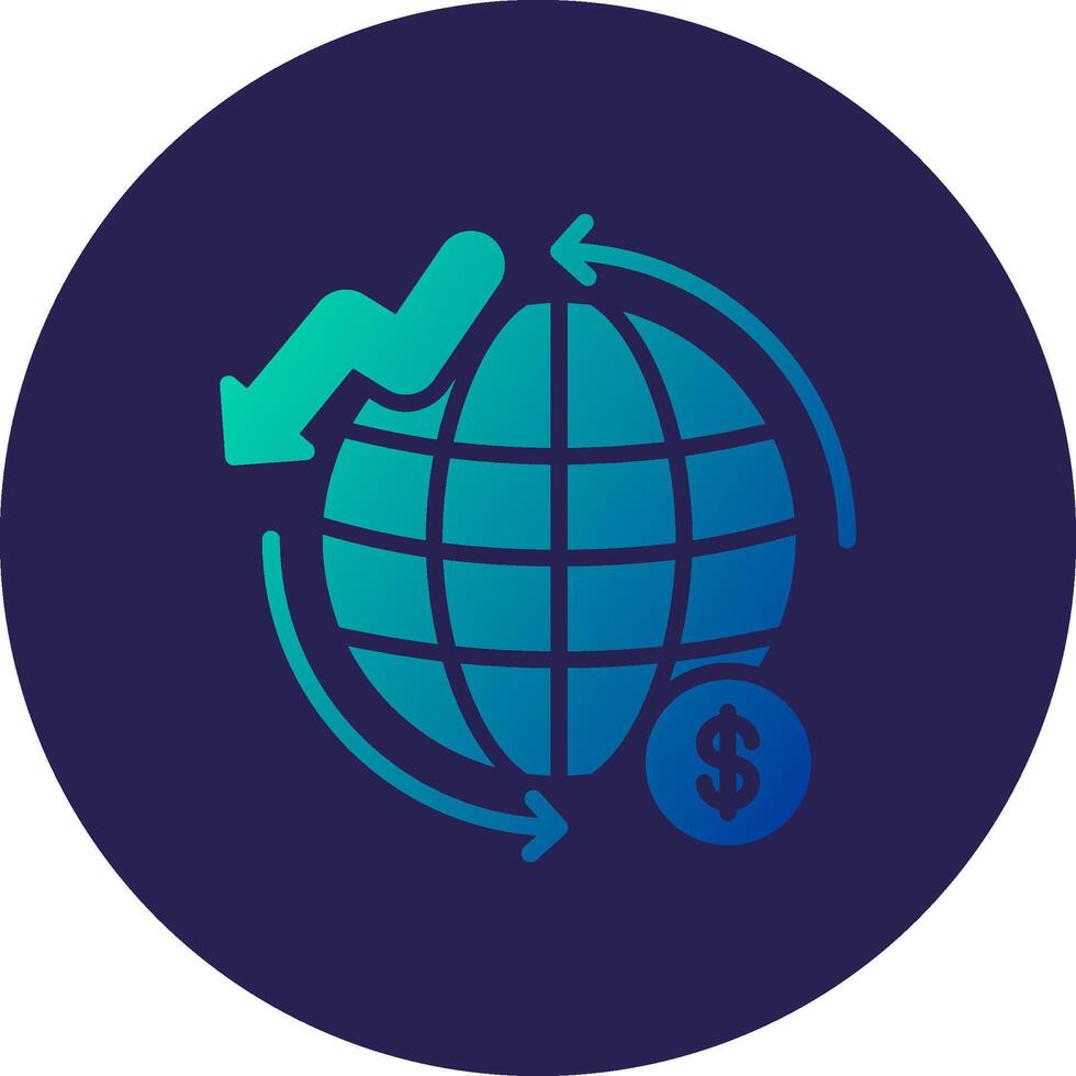 Global Economy Glyph Gradient Circle Icon Design vector