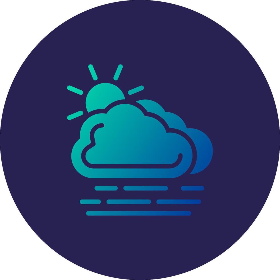 Haze Glyph Gradient Circle Icon Design vector