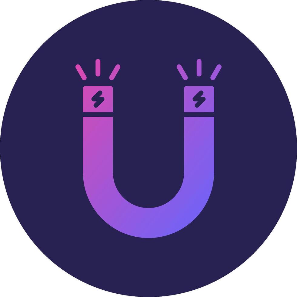 Magnetism Glyph Gradient Circle Icon Design vector