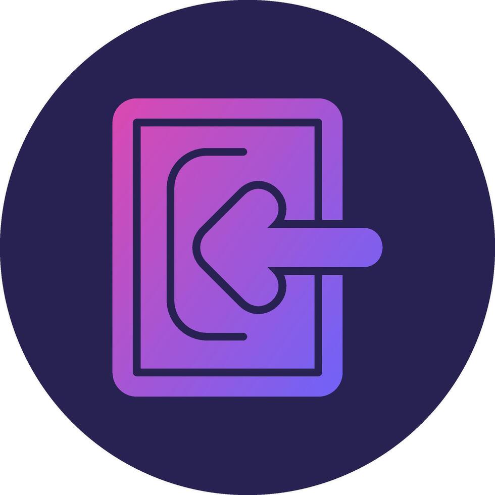 Login Glyph Gradient Circle Icon Design vector