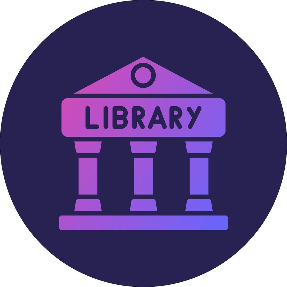 Library Glyph Gradient Circle Icon Design vector
