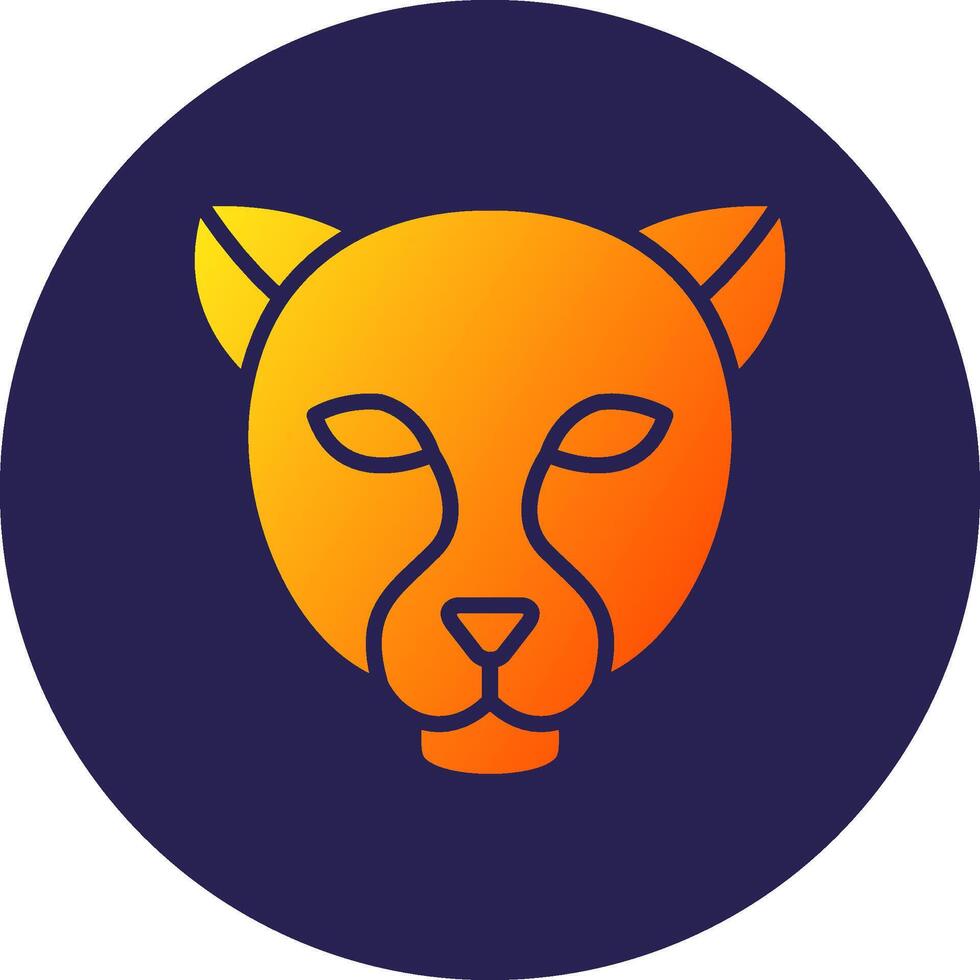 Panther Glyph Gradient Circle Icon Design vector