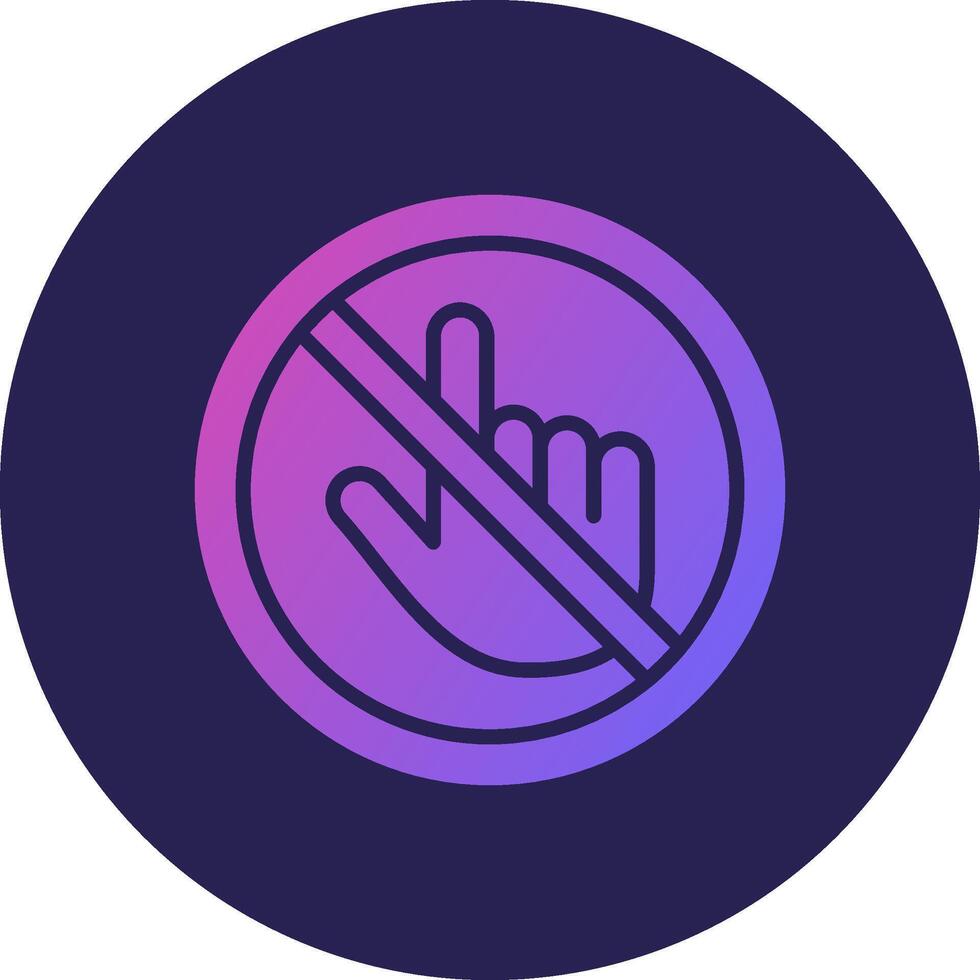Do Not Touch Glyph Gradient Circle Icon Design vector