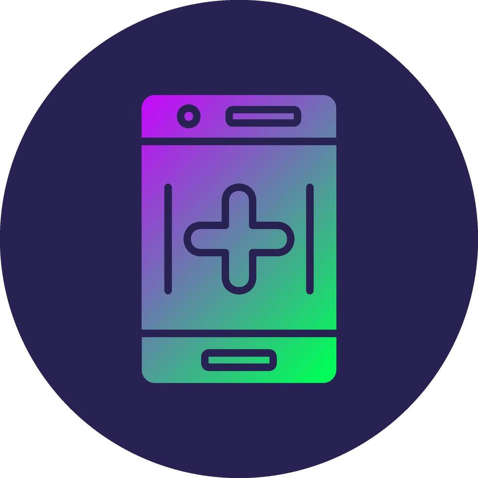 Phone Glyph Gradient Circle Icon Design vector