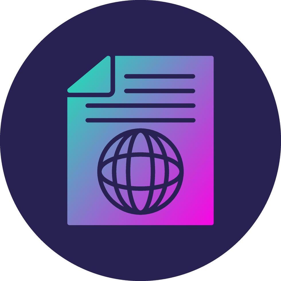 Web Document Glyph Gradient Circle Icon Design vector