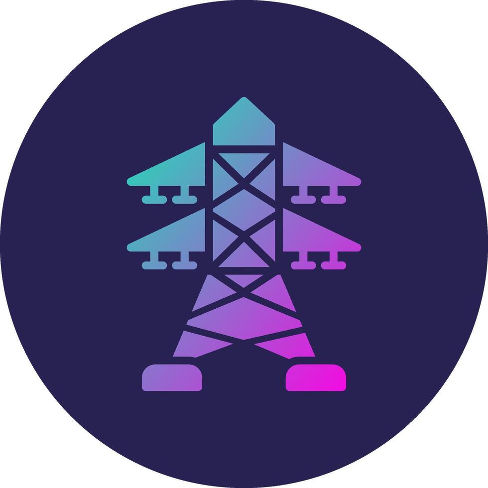 Power Tower Glyph Gradient Circle Icon Design vector