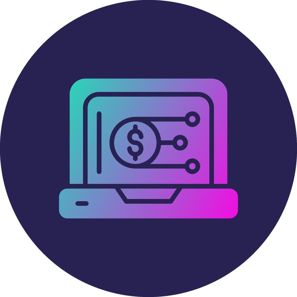 Digital Currency Glyph Gradient Circle Icon Design vector