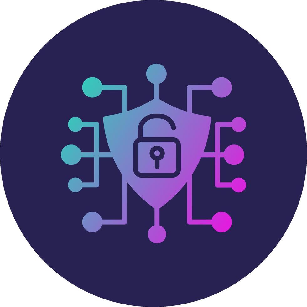 Cyber Security Glyph Gradient Circle Icon Design vector