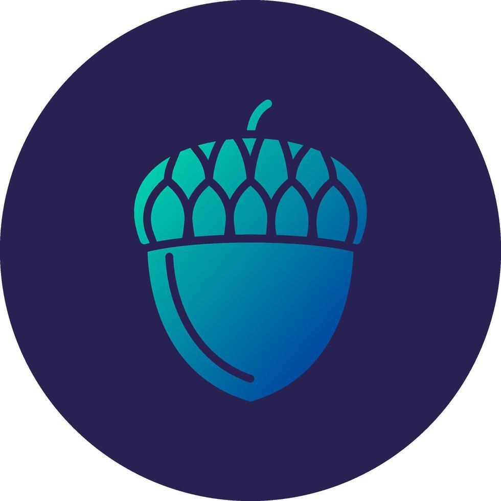 Acorn Glyph Gradient Circle Icon Design vector