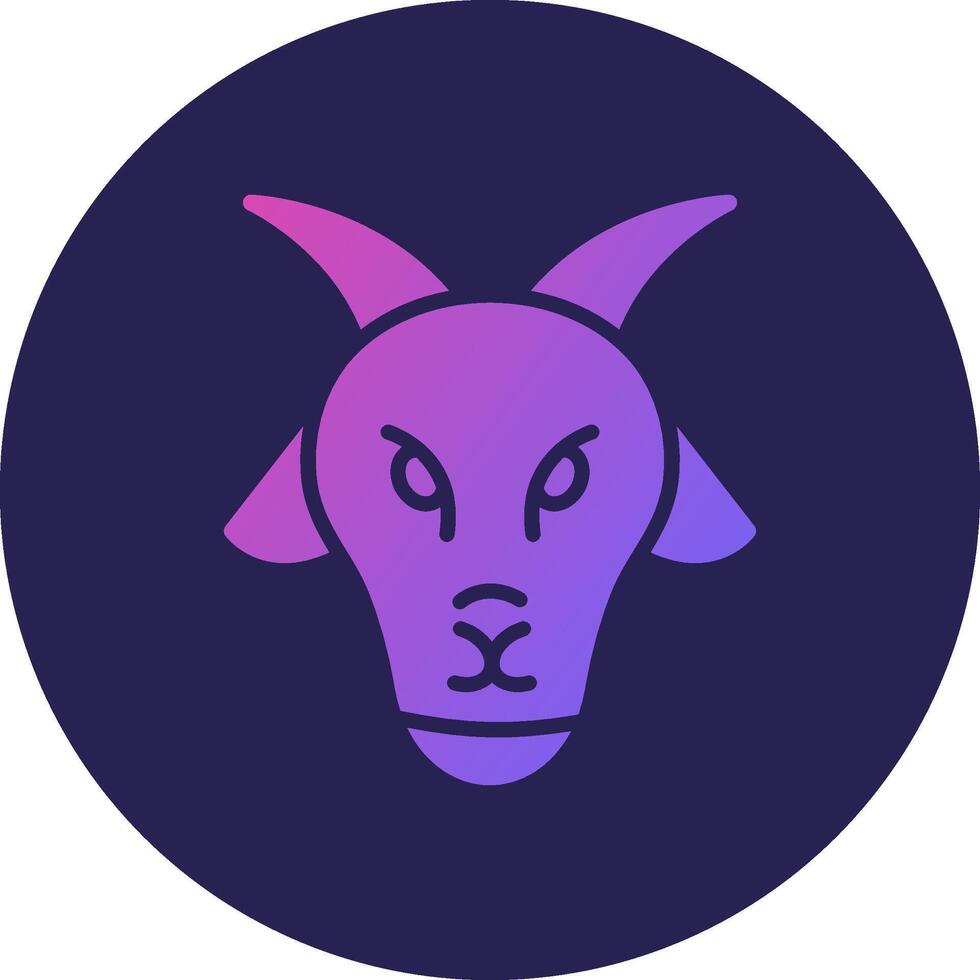 Goat Glyph Gradient Circle Icon Design vector