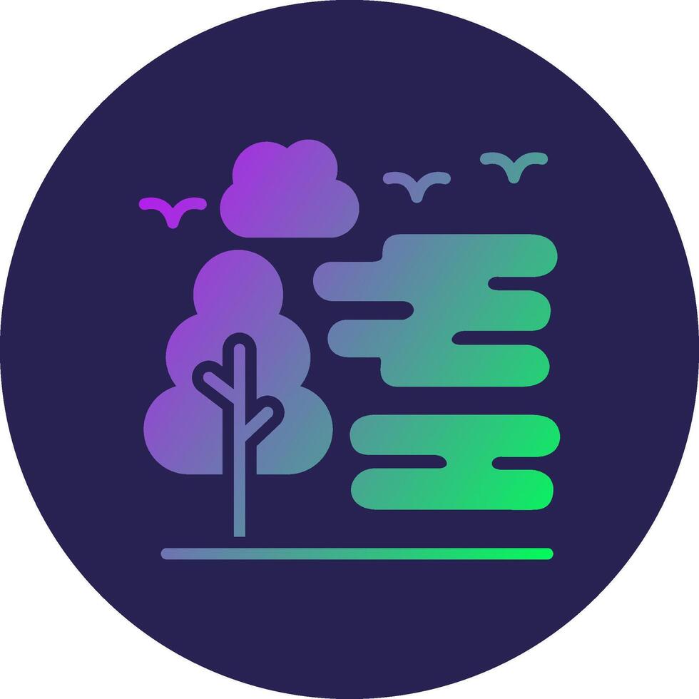 Fog Glyph Gradient Circle Icon Design vector