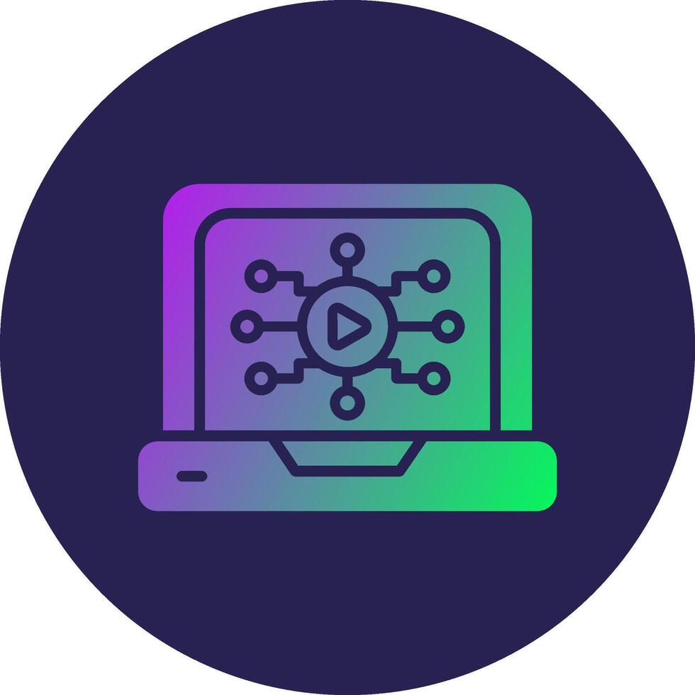 Media Glyph Gradient Circle Icon Design vector