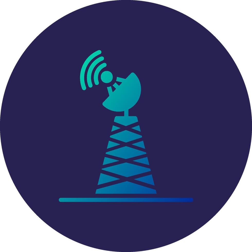 Radar Tower Glyph Gradient Circle Icon Design vector