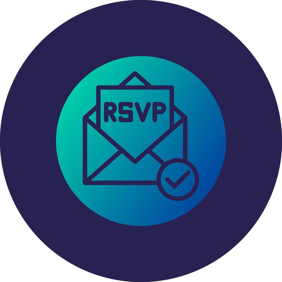 Rsvp Glyph Gradient Circle Icon Design vector