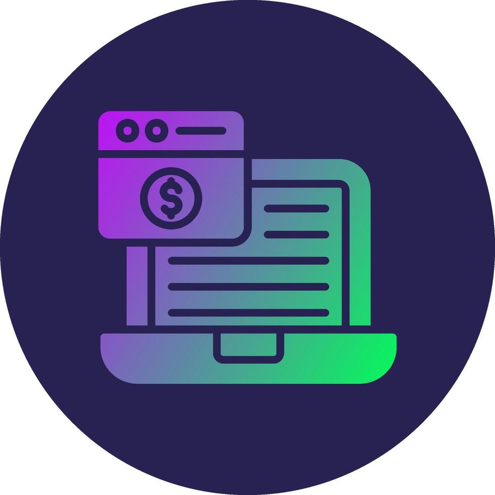 Website Monetization Glyph Gradient Circle Icon Design vector