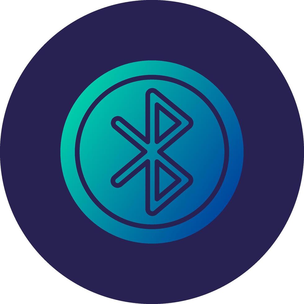 Bluetooth Glyph Gradient Circle Icon Design vector