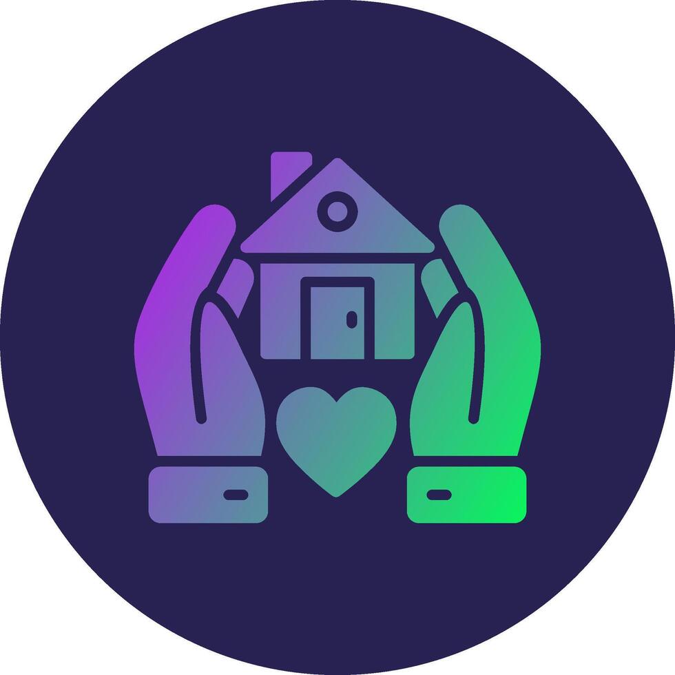 Shelter Glyph Gradient Circle Icon Design vector