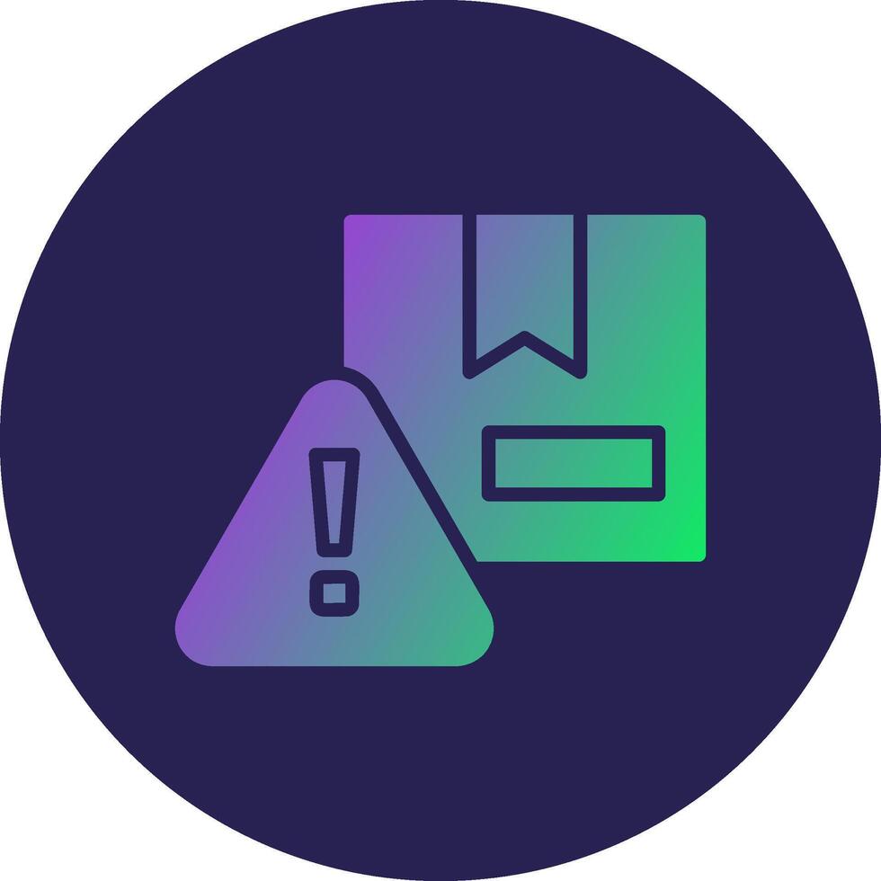 Warning Glyph Gradient Circle Icon Design vector