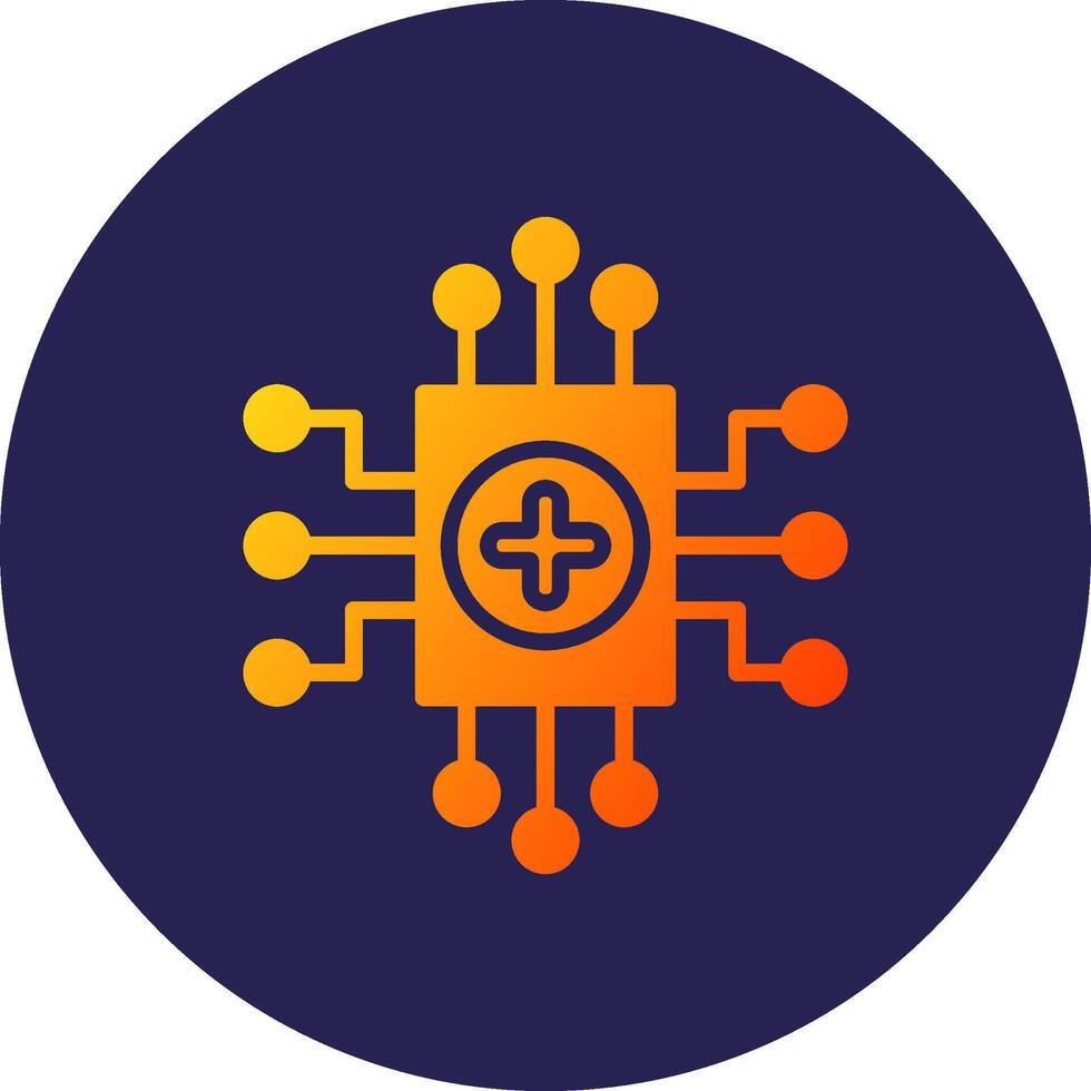 Tech Glyph Gradient Circle Icon Design vector