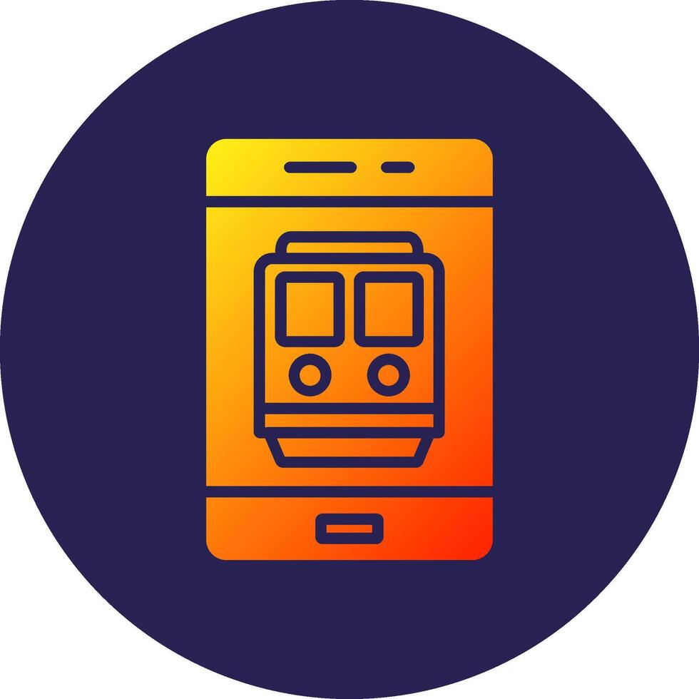 Smartphone Glyph Gradient Circle Icon Design vector