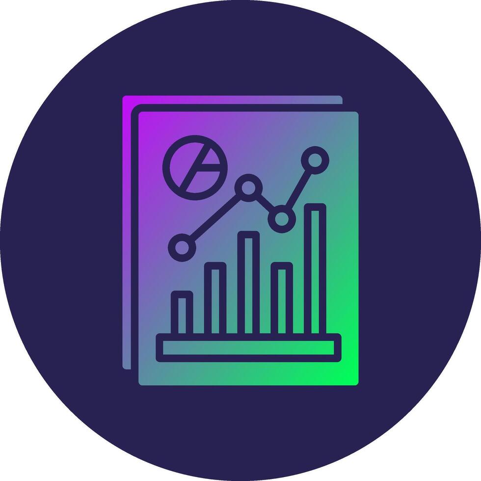 Data Analyst Glyph Gradient Circle Icon Design vector