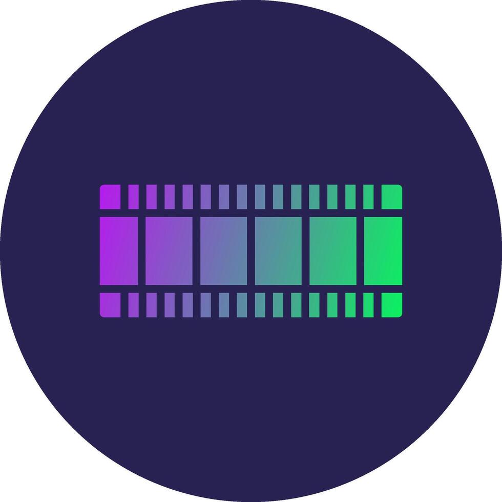 Film Strip Glyph Gradient Circle Icon Design vector