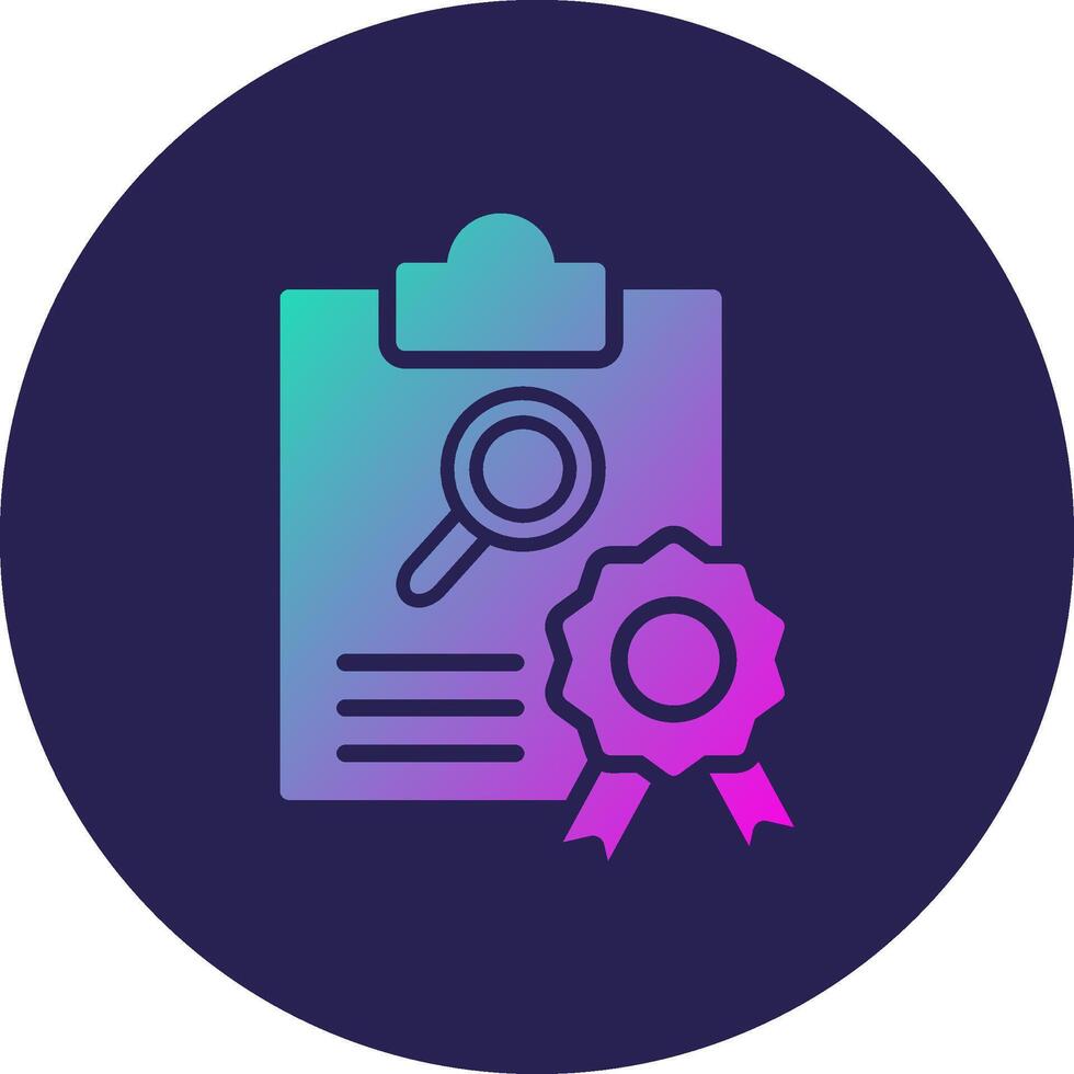 Quality Control Glyph Gradient Circle Icon Design vector