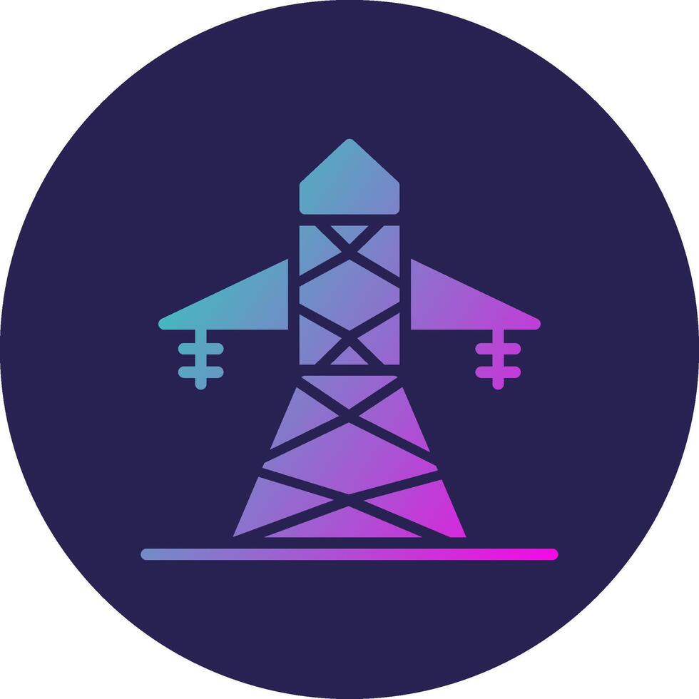 Electric Tower Glyph Gradient Circle Icon Design vector