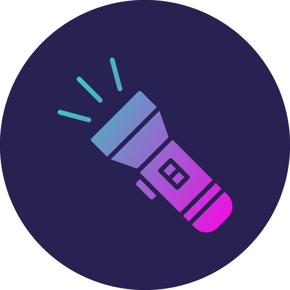 Flashlight Glyph Gradient Circle Icon Design vector