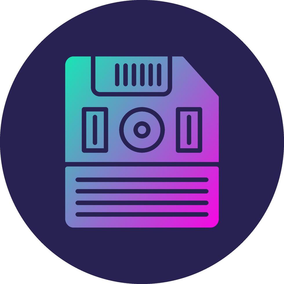 Floppy Disk Glyph Gradient Circle Icon Design vector