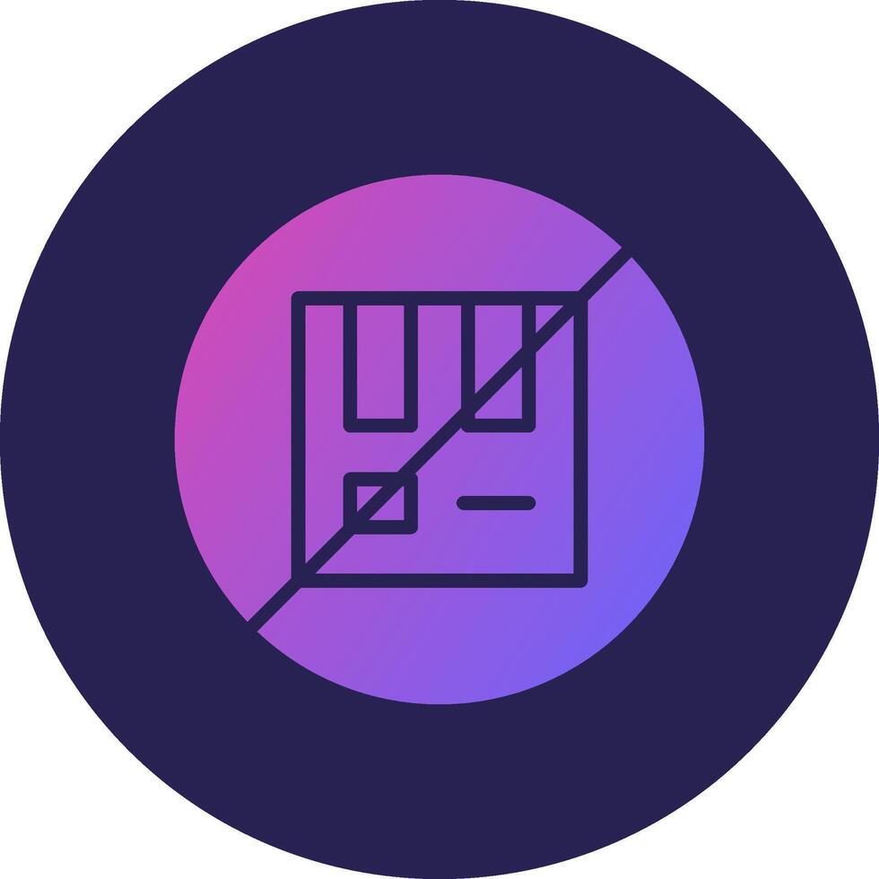 Out Of Stock Glyph Gradient Circle Icon Design vector
