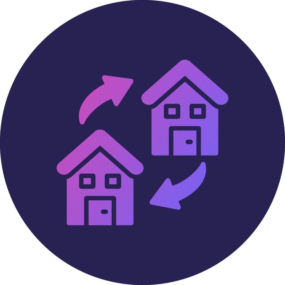 Moving House Glyph Gradient Circle Icon Design vector