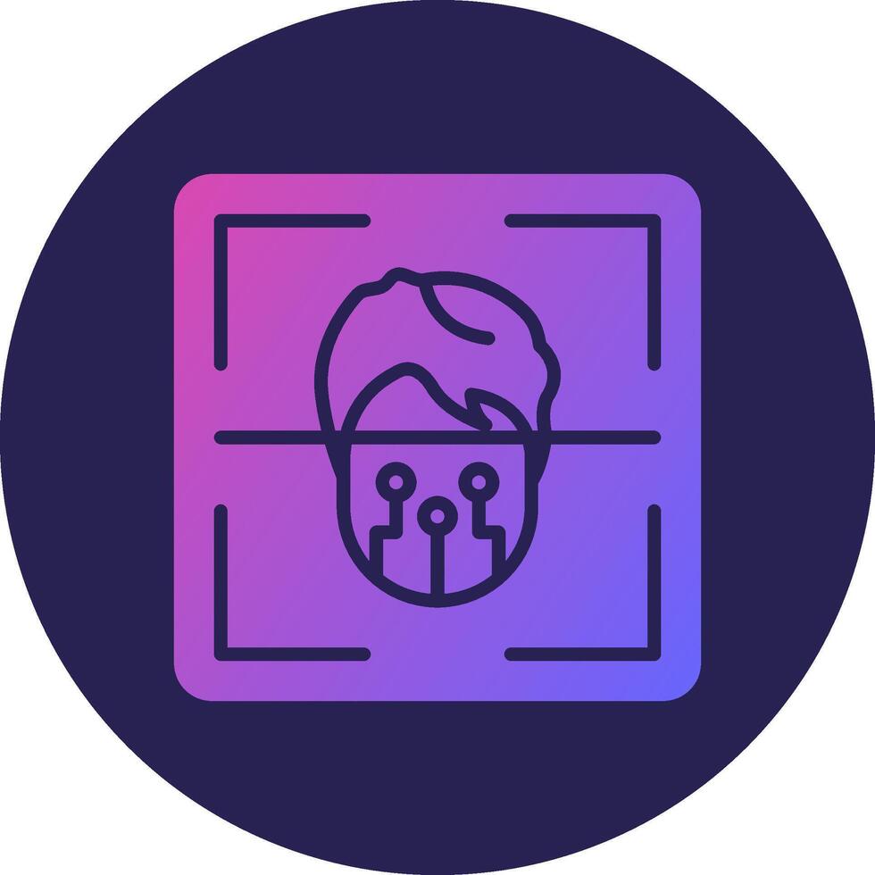 Face Scanner Glyph Gradient Circle Icon Design vector