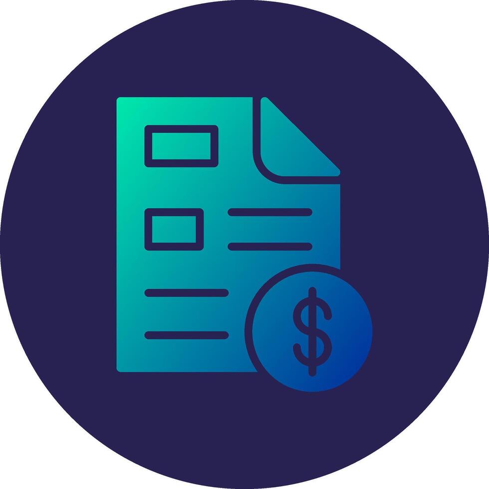 Invoice Glyph Gradient Circle Icon Design vector