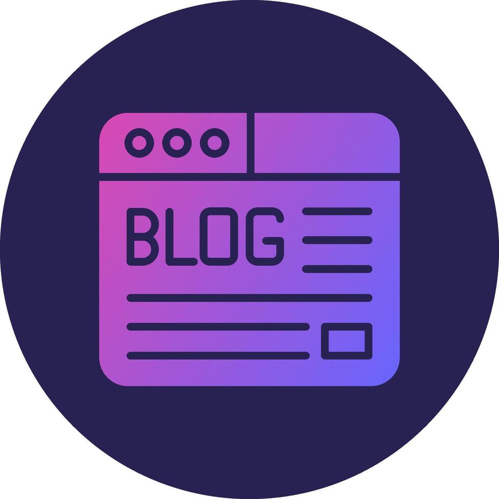 Blog Glyph Gradient Circle Icon Design vector