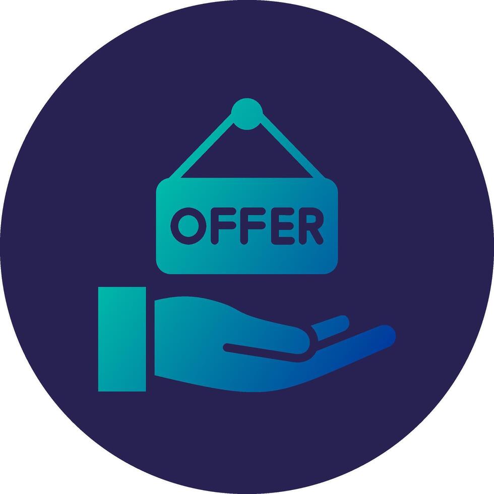 Offer Glyph Gradient Circle Icon Design vector