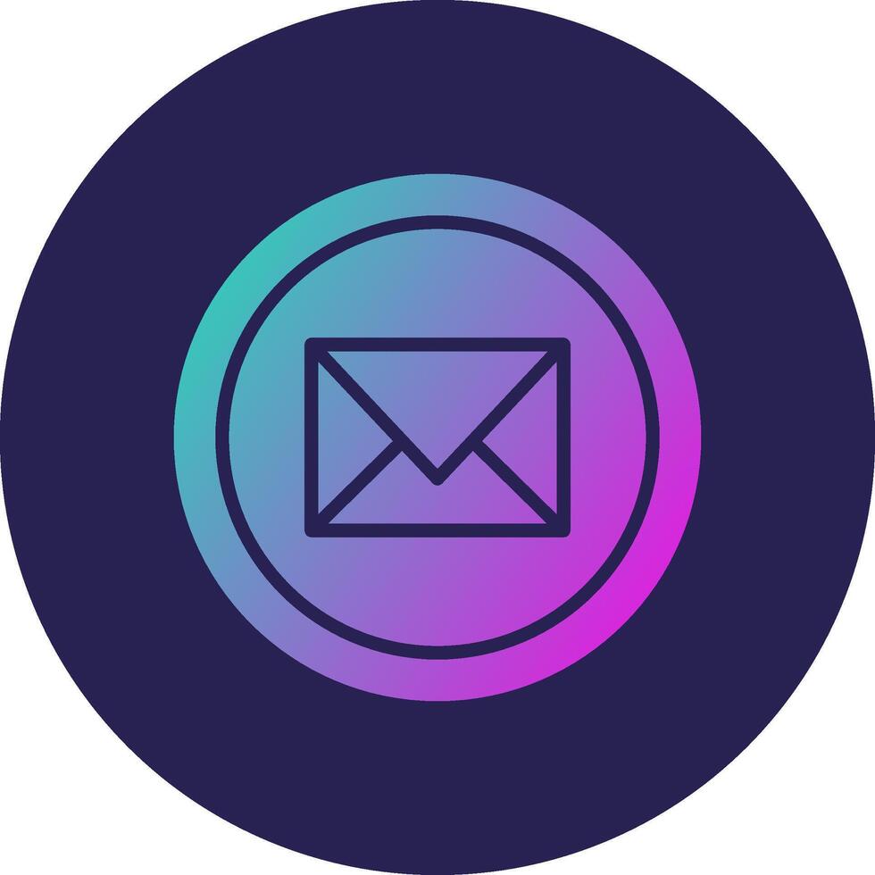 Mail Glyph Gradient Circle Icon Design vector