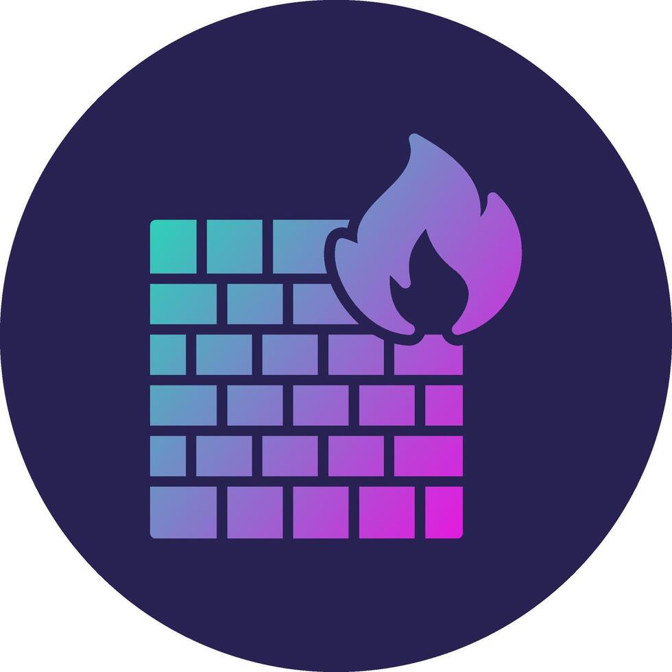 Firewall Glyph Gradient Circle Icon Design vector