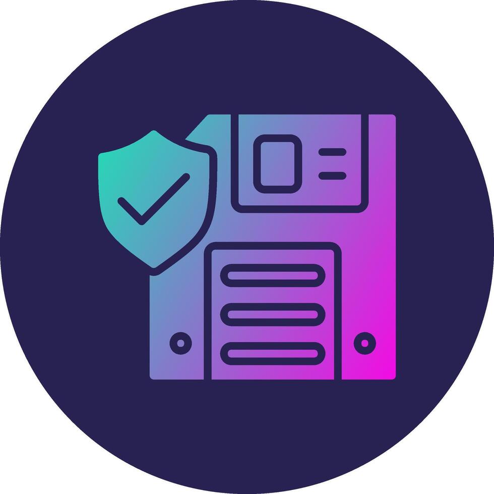 Floppy Disk Glyph Gradient Circle Icon Design vector