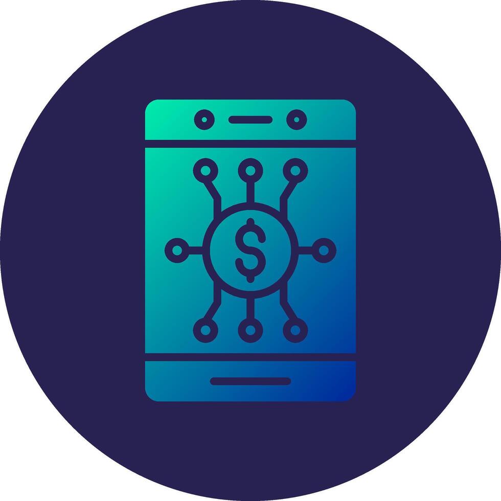 Digital Money Glyph Gradient Circle Icon Design vector