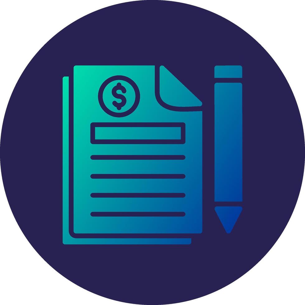 Statement Glyph Gradient Circle Icon Design vector