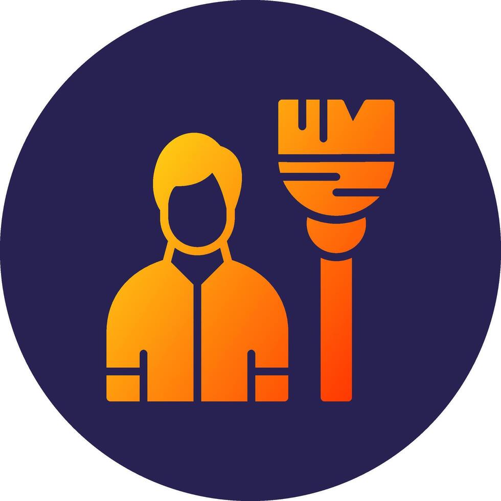 Sweeper Glyph Gradient Circle Icon Design vector